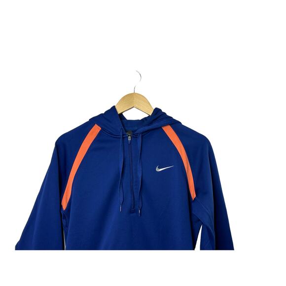 Nike Therma-Fit Blue & Coral 1/4 Zip Hooded Sweatshirt Women's Medium - Picture 8 of 10